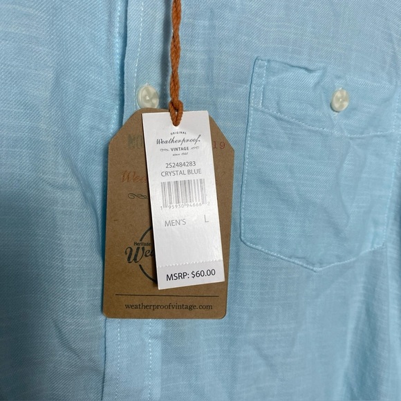 Waterproof Vintage Solid Country Twill Shirt In Adriatic size L - Picture 7 of 9